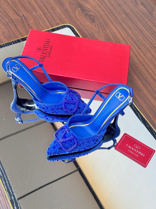 Valentino V Logo Crystals Light Blue